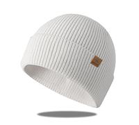 Bonnet en polaire - Chapeaux d'hiver pour femmes et hommes Casquette crâne bouffante Cadeaux chauds Thermique et doux, Blanc., taille unique