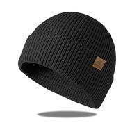 Bonnet en polaire - Chapeaux d'hiver pour femmes et hommes Casquette crâne bouffante Cadeaux chauds Thermique et doux, Noir , taille unique