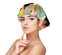 Bonnet en satin de soie de chat d'art moderne du milieu du siècle, bonnet de cheveux pour dormir, bonnet de sommeil doux double couche en soie pour femme, cheveux naturels, cheveux bouclés tressés