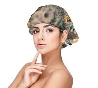 Bonnet en satin de soie lion africain et lionne pour dormir, bonnet de sommeil doux double couche en soie pour femme, cheveux longs tressés naturels bouclés