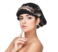 Bonnet en satin de soie pour chiot labrador noir, bonnet de couchage pour dormir, bonnet de couchage doux double couche en soie pour femme, cheveux naturels, bouclés, cheveux longs tressés