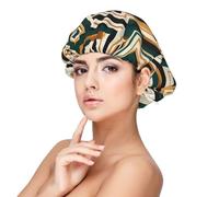 Bonnet en satin doux pour femme - Imprimé anti-lope errante, réglable et respirant pour cheveux longs, idéal pour l'heure du coucher, le soin des cheveux et le sommeil confortable, noir, taille unique