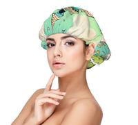 Bonnet en satin doux pour femme - Imprimé fantaisie de bonheur, réglable et respirant pour cheveux longs, idéal pour l'heure du coucher, le soin des cheveux et le sommeil confortable, noir, taille