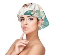 Bonnet en satin doux pour femme - Imprimé murmures fantaisistes, réglable et respirant pour cheveux longs, idéal pour l'heure du coucher, le soin des cheveux et le sommeil confortable, noir, taille