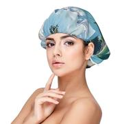 Bonnet en satin doux pour femme - Imprimé serein sanctuaire, réglable et respirant pour cheveux longs, idéal pour l'heure du coucher, le soin des cheveux et le sommeil confortable, noir, taille unique