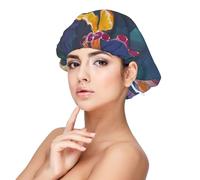 Bonnet en satin peint à la main en forme de libellule pour dormir, bonnet de sommeil doux double couche en soie pour femme, cheveux naturels, cheveux bouclés tressés, cheveux longs