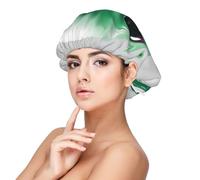 Bonnet en satin vert extraterrestre en soie, bonnet de cheveux pour dormir, bonnet de sommeil doux double couche en soie pour femme, cheveux naturels bouclés, cheveux longs tressés