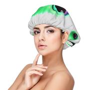 Bonnet en satin vert extraterrestre en soie, bonnet de cheveux pour dormir, bonnet de sommeil doux double couche en soie pour femme, cheveux naturels bouclés, cheveux longs tressés
