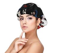 Bonnet en soie à motif hockey sur glace, bonnet de cheveux pour dormir, bonnet de sommeil doux double couche en soie pour femme, cheveux naturels, cheveux bouclés tressés, cheveux longs