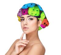 Bonnet en soie avec boules de pickleball - Motif de boules de pickleball - Bonnet de sommeil doux double couche en soie pour femme - Cheveux naturels bouclés tressés - Cheveux longs