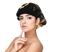 Bonnet en soie avec note de musique, bonnet de cheveux pour dormir, bonnet de sommeil doux en soie double couche pour femme, cheveux naturels bouclés, cheveux longs tressés