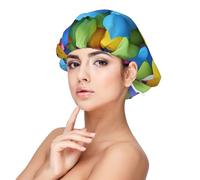 Bonnet en soie avec sphères aux couleurs vives pour dormir, bonnet de sommeil doux double couche en soie pour femme, cheveux longs tressés naturels bouclés