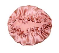 Bonnet en Soie Bonnet de Nuit en Soie de mûrier Pure 100%, Bonnet Doux for Femmes, Couvre-tête, Large Bande élastique, Perte de Cheveux pour Cheveux Bouclés(Rubber Red,L)