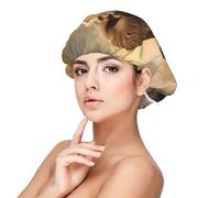 Bonnet en soie pour cheveux longs tressés avec motif éléphant et bébé éléphant