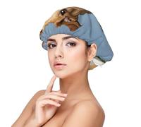 Bonnet en soie pour chien tenant une rose - Bonnet pour cheveux pour dormir, bonnet de sommeil doux double couche en soie pour femme - Cheveux longs bouclés naturels