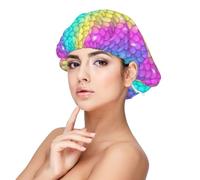 Bonnet en soie pour homme et femme endormie, réglable, élastique, écailles arc-en-ciel, bonnet en satin pour dormir, doux et confortable pour dormir
