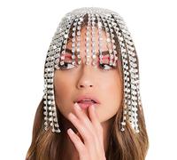 Bonnet en strass avec pompons, chaîne de tête pour femme, pour cosplay, bijoux vintage des années 1920 pour fêtes, mariages et danse du ventre