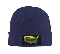 Bonnet en Tricot Carte De L'Amérique du Mois De L'Histoire des Noirs Bonnet Hiver Moderne Doux Casquette De Loisir pour Homme Vie Quotidienne Extérieur
