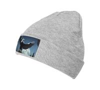 Bonnet en tricot chaud imprimé Eagle Under The Stars, noir extensible, sans bord, adapté pour le ski, la course à pied et au quotidien., gris, taille unique