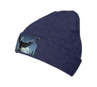 Bonnet en tricot chaud imprimé Eagle Under The Stars, noir extensible, sans bord, adapté pour le ski, la course à pied et au quotidien., Bleu marine, taille unique