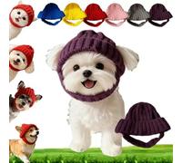 Bonnet en tricot de laine rouge pour chien avec cache-oreilles - Chapeau d'hiver chaud pour chiens et chats, bonnet confortable réduisant le bruit, cache-oreilles bien chaud, usage intérieur/extérieur