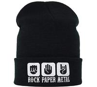 Bonnet en Tricot Heavy Metal Rock - Metal - Paper Bonnet d'hiver en Laine Unisexe, Chaud, Motif Gothique, Taille Unique.