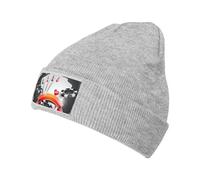 Bonnet en tricot imprimé tournoi de poker pour hommes et femmes, extensible, doux et chaud pour le quotidien, noir, gris, taille unique