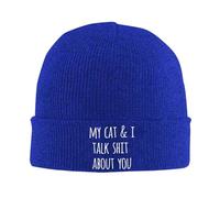 Bonnet en Tricot Mon Chat Et Moi, on Parle Mal De Vous ! Amoureux des Chats, C'est Drôle ! Thermique Bonnets Doux Bonnet Hiver pour Course À Pied Homme Cyclisme