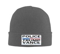 Bonnet en Tricot Police pour Trump Vance 2024 Trump American Patriotic Back USA Le Bonnet Fin Bleu sans Bord Bonnet d'hiver