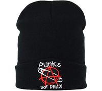 Bonnet en Tricot Punks Not Dead Amusante pour Le Streetwear, Heavy Metal, Rock, Bonnet d'hiver avec Une Citation Amusante, Unisexe.
