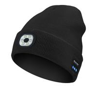 Bonnet en tricot sans fil Bluetooth 5.0 avec micro,écouteurs intelligents,haut-parleurs stéréo,bonnet lumineux LED,écouteurs de sport de plein air,téléphone de sauna - Type black