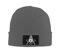 Bonnet en Tricot Symboles Maçonniques Slouchy Bonnet Beanie Stretchy Skull Casquette pour Ski Hiver Sport