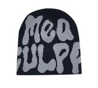 Bonnet en tricot Y2k, bonnet imprimé lettre, baggy slouchy beanie cap, bonnet tricoté pour femme et homme pour vous automne printemps, Y2k beanie cap hat harajuku mode (FR/ES, Numérique, 55, 62, B)
