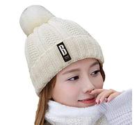 Bonnet en velours + écharpe pour femme - Bonnet de baseball chaud pour femme, blanc, Taille unique