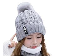 Bonnet en velours + écharpe pour femme - Bonnet de baseball chaud pour femme, gris, Taille unique