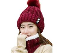 Bonnet en velours + écharpe pour femme - Bonnet de baseball chaud pour femme, violet, Taille unique