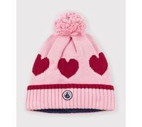 Bonnet enfant jacquard en tricot doublé polaire Petit Bateau - rose - Taille 10/12 ans 10/12A rose/rouge