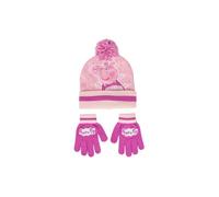 Bonnet enfant Peppa Pig avec gants rose hiver chaud Taille unique