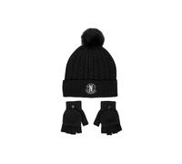 Bonnet enfant Wednesday noir hiver chaud avec gants Taille unique