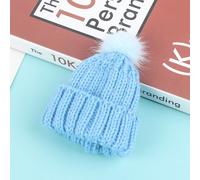 Bonnet Et Chapeau Tricotés À La Mode Pour Maison De Poupée 1/6, Avec Boules De Cheveux, Accessoires De Décoration Pour Poupées, 10cm X 11cm, 1 Pièce