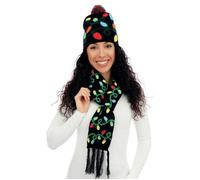 Bonnet et Écharpe Guirlande de Noël - PTIT CLOWN - 48334 - Décoration festive - Noir