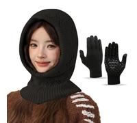 Bonnet et gants pour femme | Chaleur des mains et de la tête par temps froid | Ensemble bonnet et gants tricotés | Pour femme Snowboard Patinage sur glace Randonnée Travail en plein air Camping