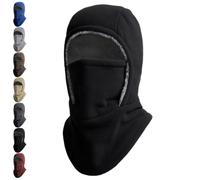 Bonnet et masque 2 en 1 pour l'hiver - Unisexe - Coupe-vent et chaud - Masque facial pour le froid, pour les activités de plein air et le ski courageux, Noir , Taille unique