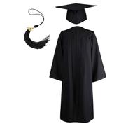 Bonnet et robe de remise de diplôme pour avec pompon 2025 - Robe de chorale, accessoires de déguisement pour fête de cérémonie d' préscolaires, Noir , XS