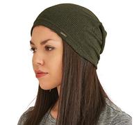Bonnet Ete Homme Chapeau Femme - Beanie Chic Slouchy Leger Tombant Respirant en Tricot Kaki