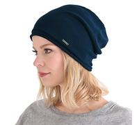 Bonnet Extensible en Tricot Fin 100% Coton Bio Fabriqué Au Japon, Bonnet Tombant Femme D'Été, Chapeau Homme D'Intérieur Mode Hiver, Idéal pour Chimio Médical Et Peaux Sensibles Marine
