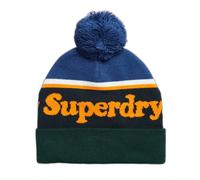 Superdry Vintage Classic Logo Beanie, Béret Femme, Azul Marino crepúsculo/Naranja Jaffa,