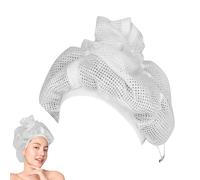 Bonnet filet pour séchage des cheveux bouclés, filet diffuseur réglable pour cheveux bouclés, bonnet de sèche-cheveux avec cordon de serrage pour un séchage rapide (couleur : blanc)