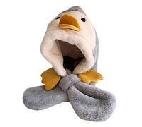 Bonnet Fille - Enfant en Bas Âge Enfants Bébé Filles Garçons Animal Doux Chaud Épais Chapeau Enfants Chapeau d'hiver avec Bonnet Polaire (Grey One Size)