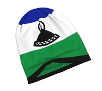 Bonnet Fin Léger pour Homme Et Femme Bonnet Slouch Tricoté avec Lesotho Drapeau National Doux Et Ample Unisexe Flexible Classique Hip Hop pour Hiver Été